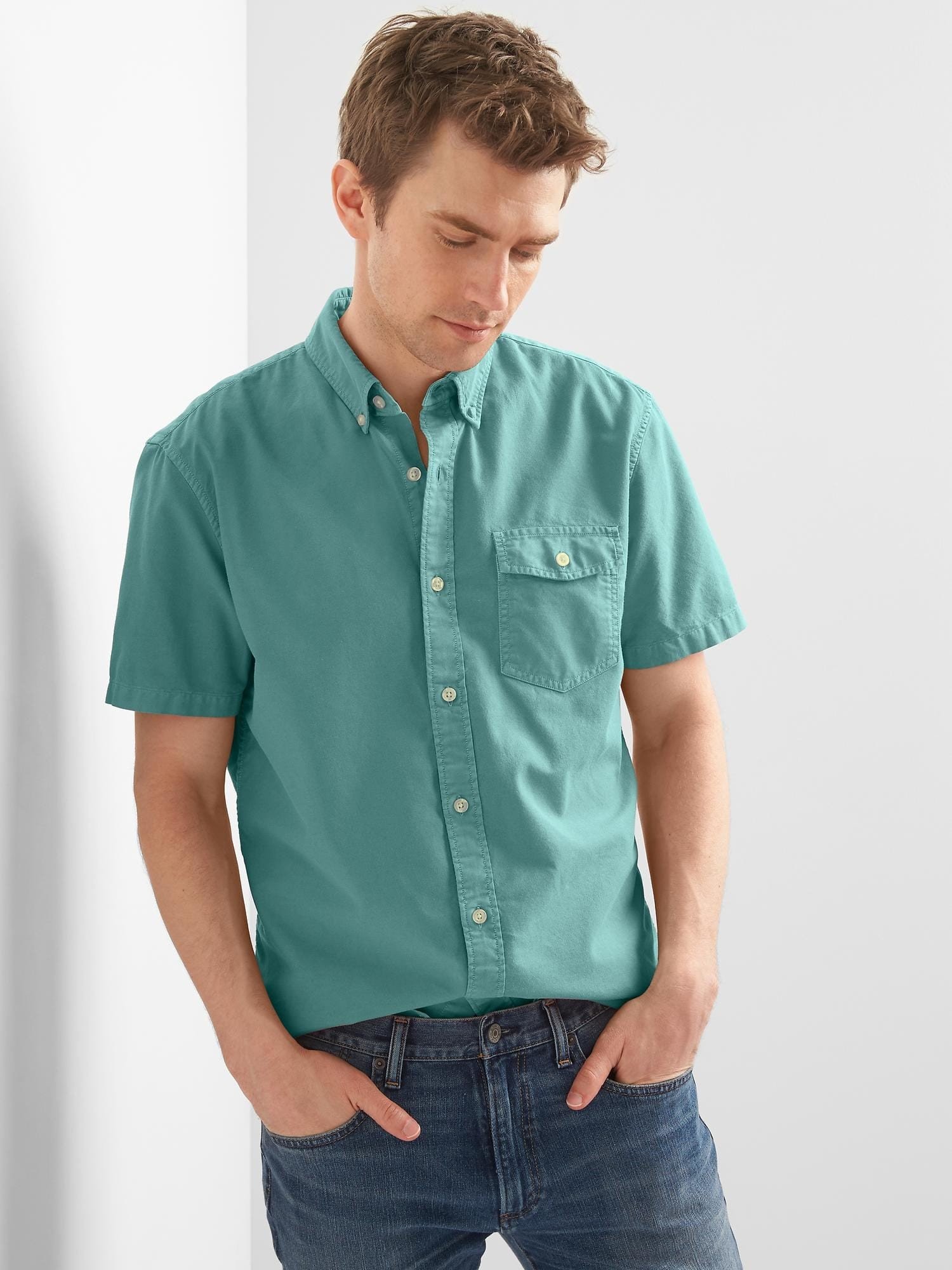 Oxford standart fit kısa kollu gömlek product image