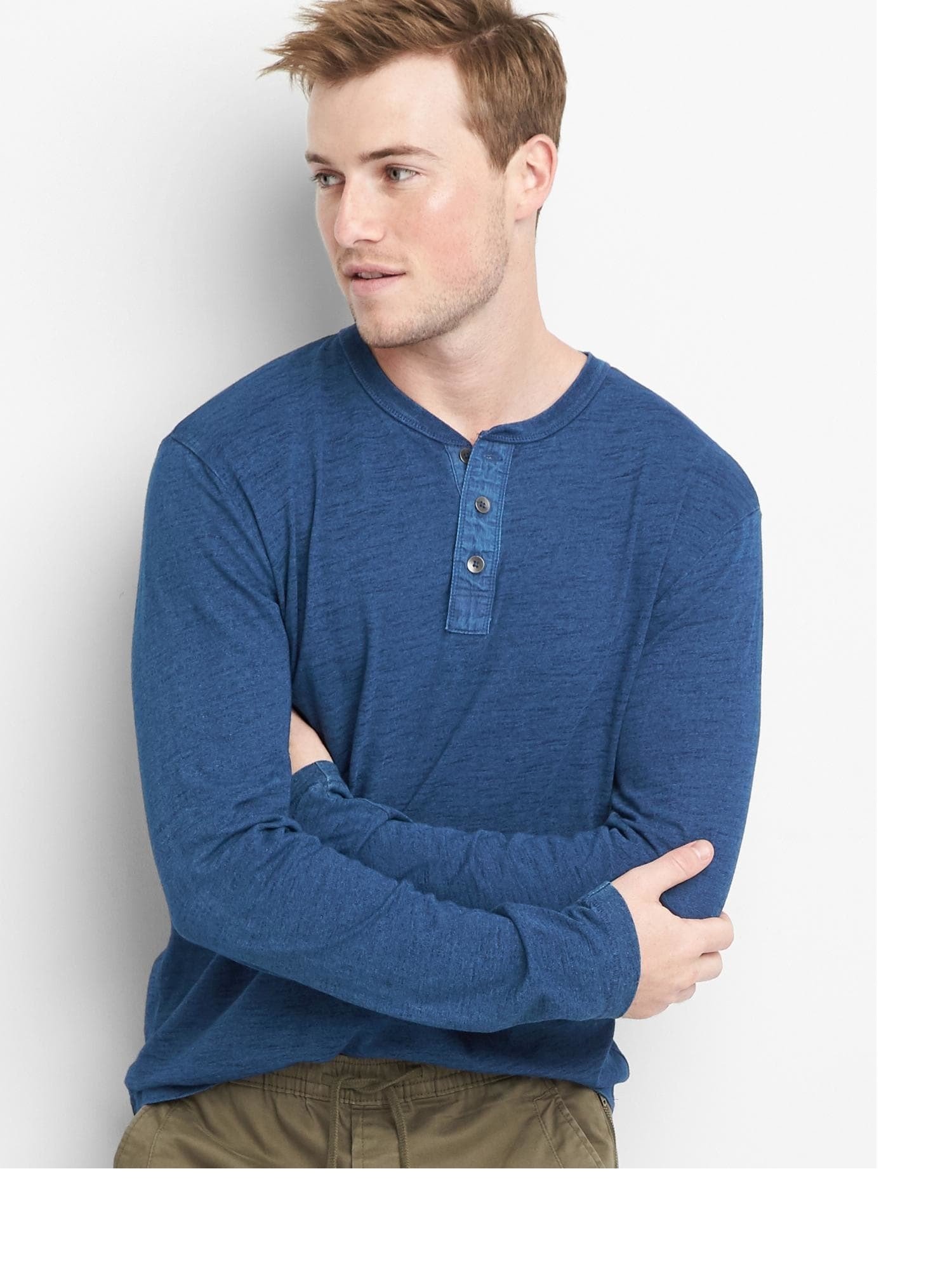 Uzun kollu indigo t-shirt product image