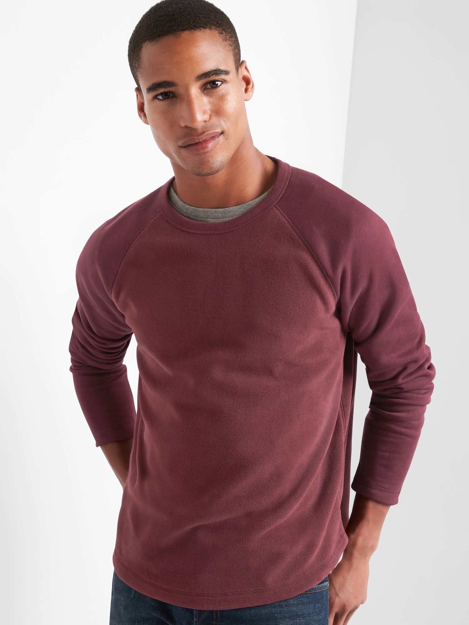 Reglan kollu sıfır yaka sweatshirt product image