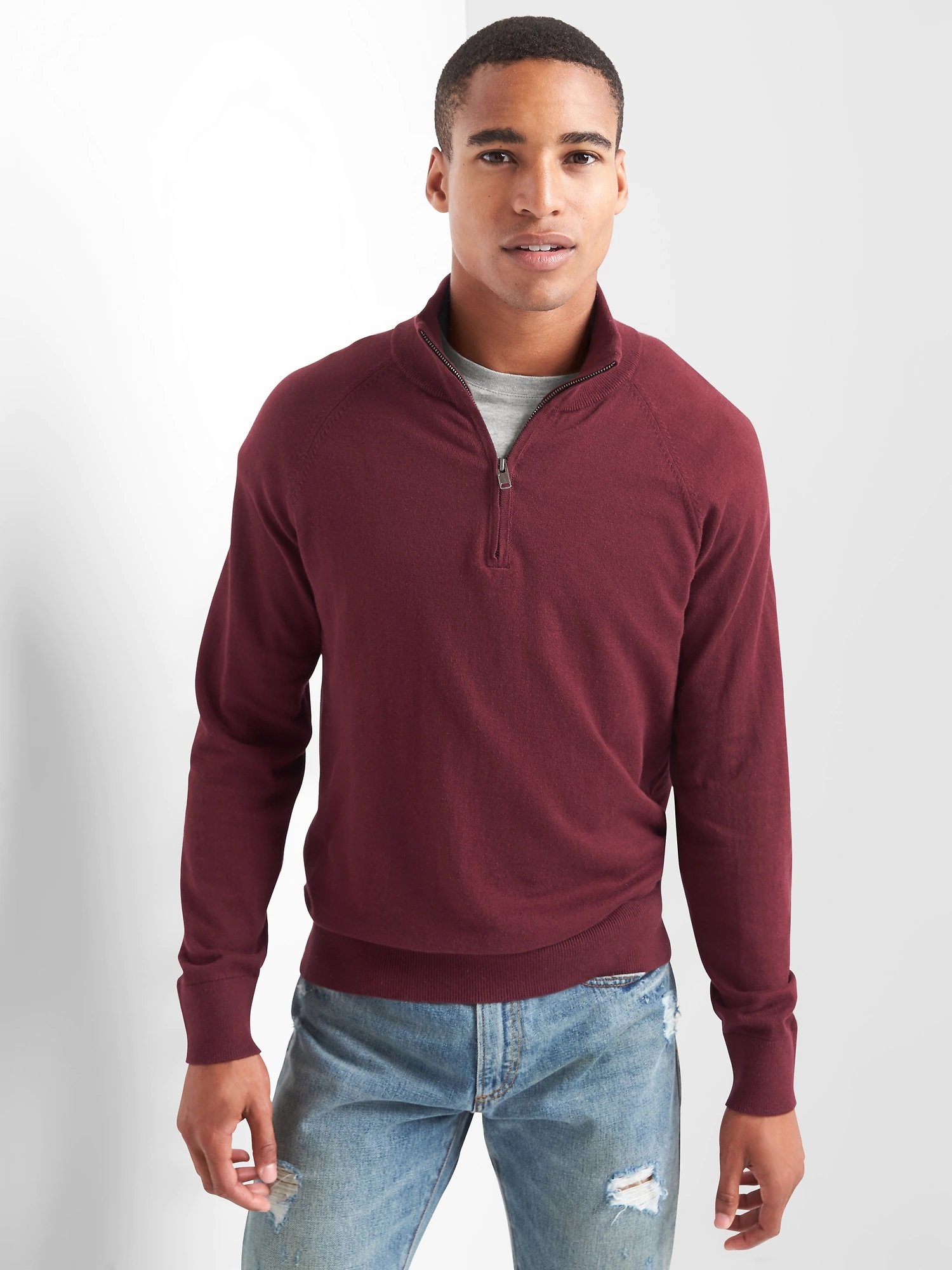 Yarım fermuarlı pamuklu sweatshirt product image