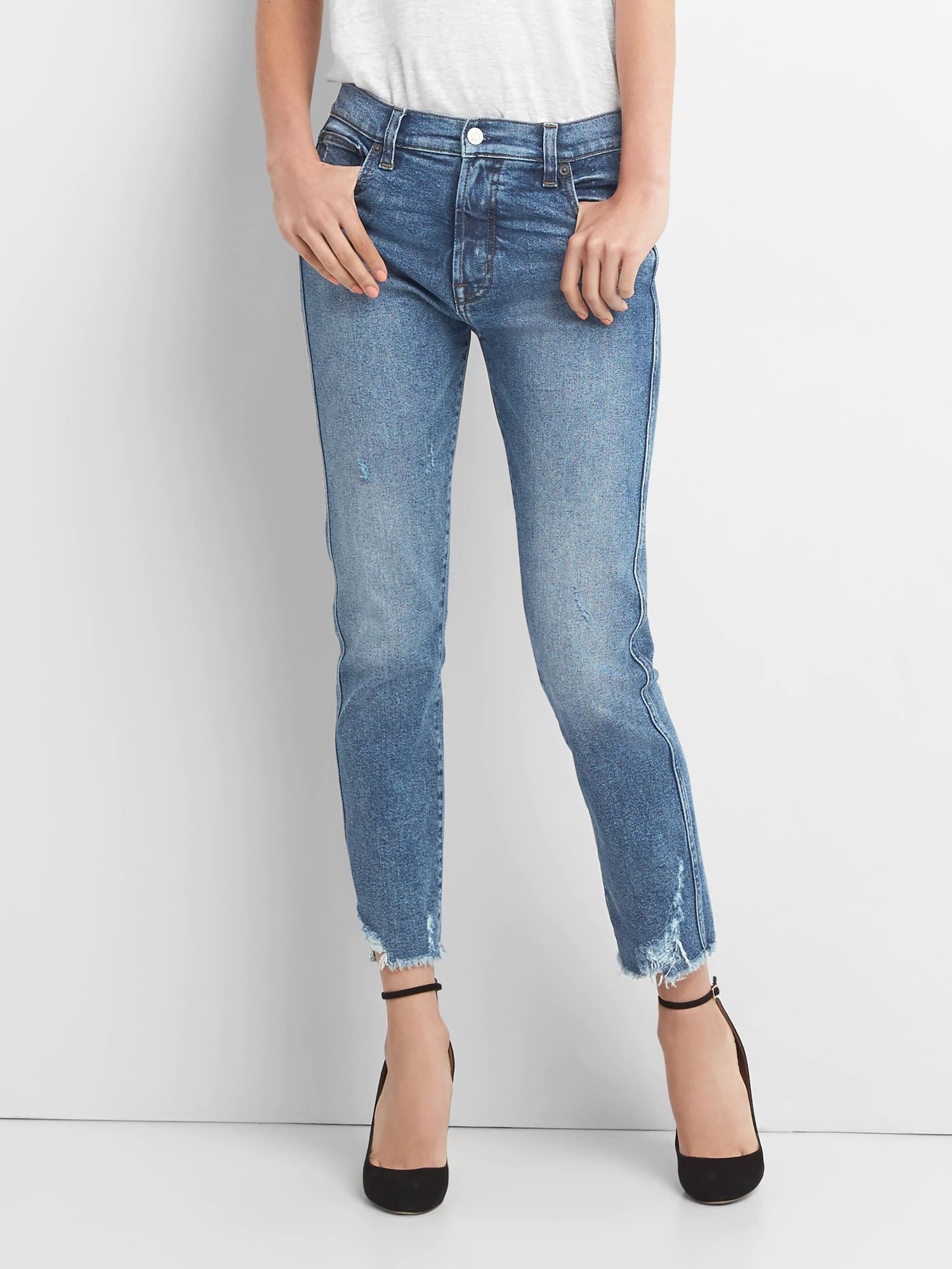 Yüksek belli slim straight jean pantolon product image