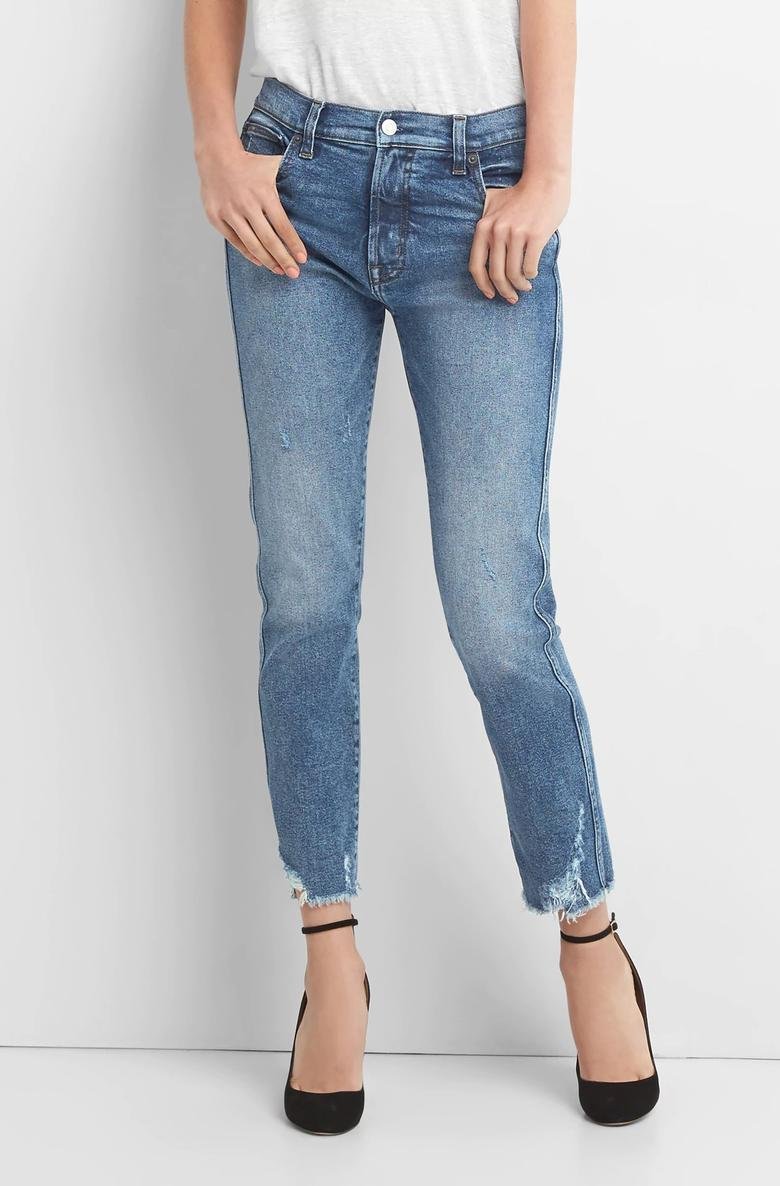  Yüksek belli slim straight jean pantolon