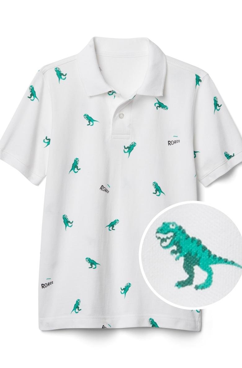  Dinozor desenli polo t-shirt