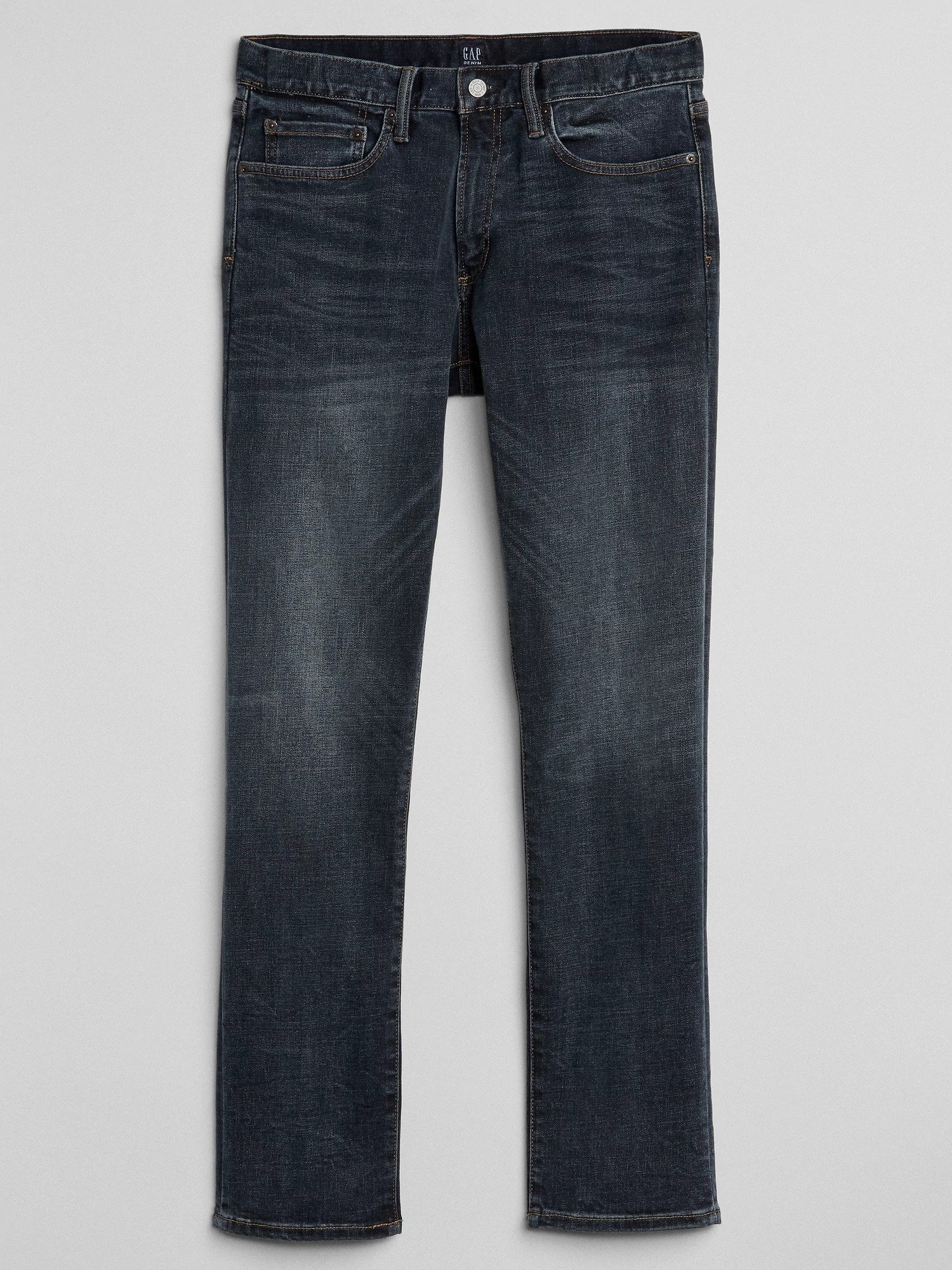 Washwell koyu indigo yıkamalı slim fit Gapflex jean pantolon product image