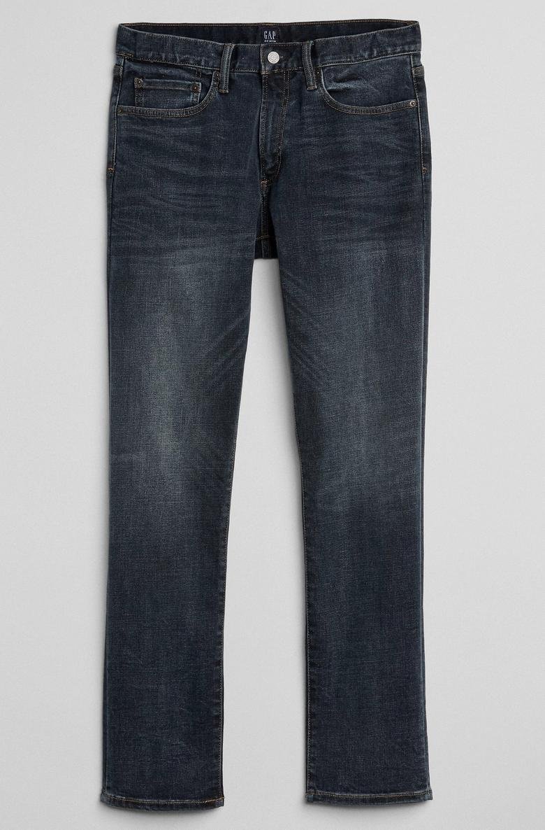  Washwell koyu indigo yıkamalı slim fit Gapflex jean pantolon