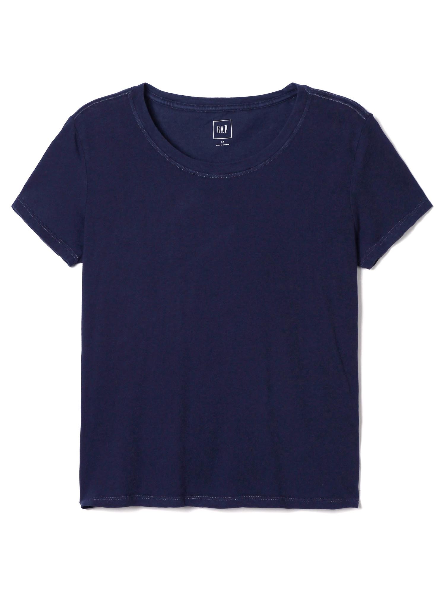 Kısa kollu sıfır yaka pamuklu kısa t-shirt product image