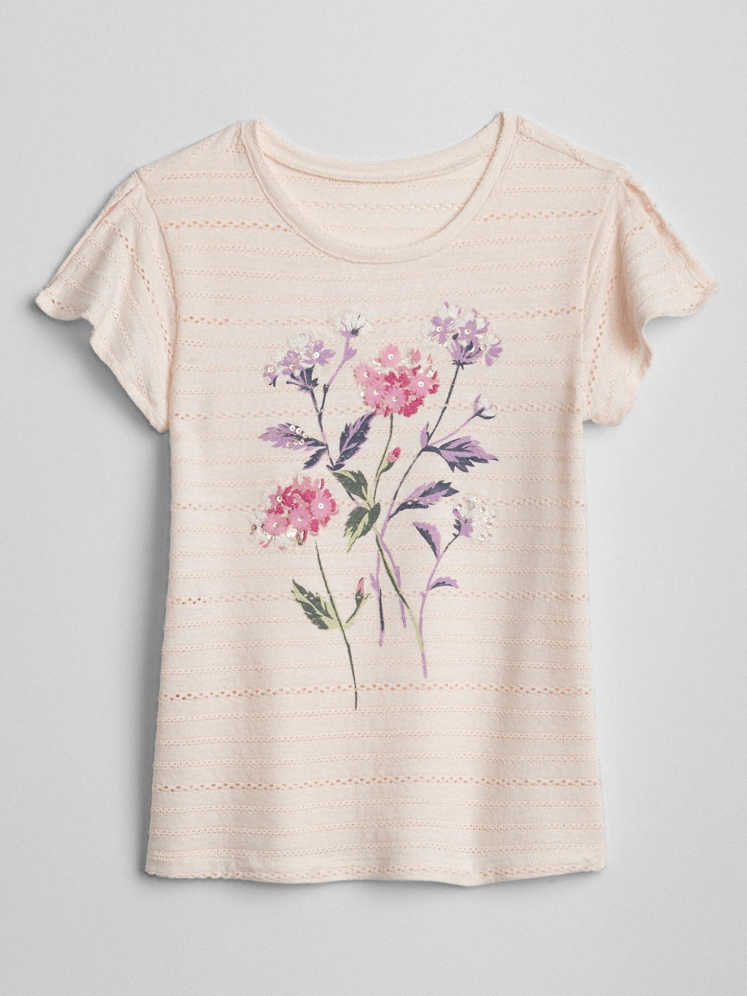 Çiçek desenli kısa kollu t-shirt product image