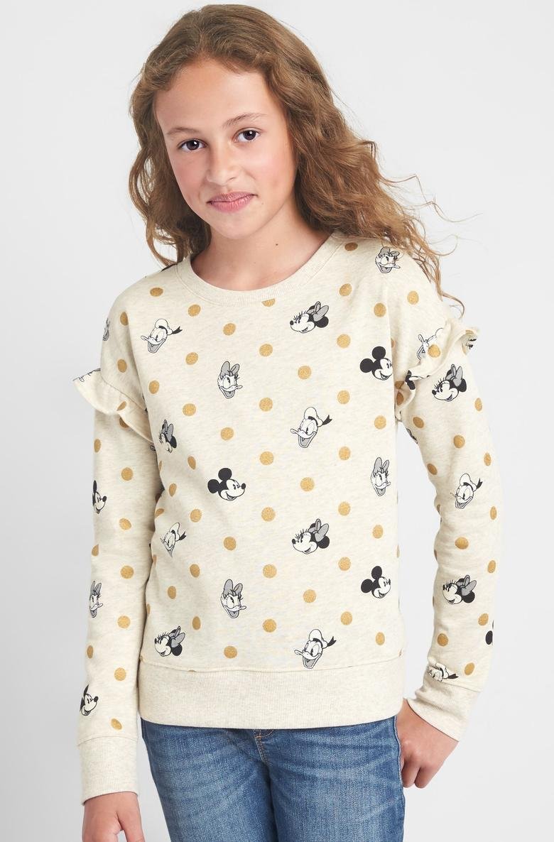  GapKids | Disney Mickey Mouse and Minnie Mouse fırfırlı sweatshirt