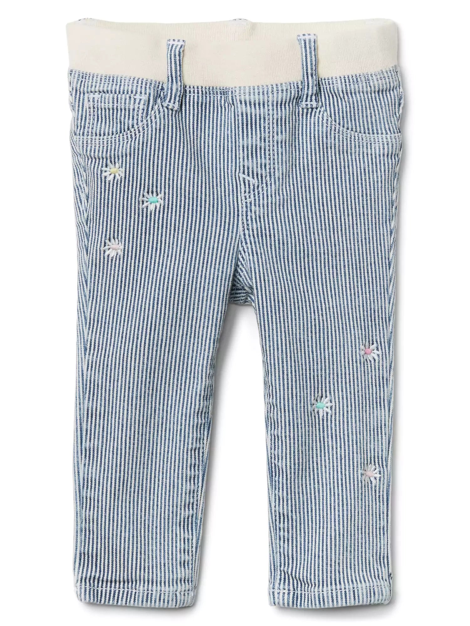 Streçli çizgili jegging pantolon product image
