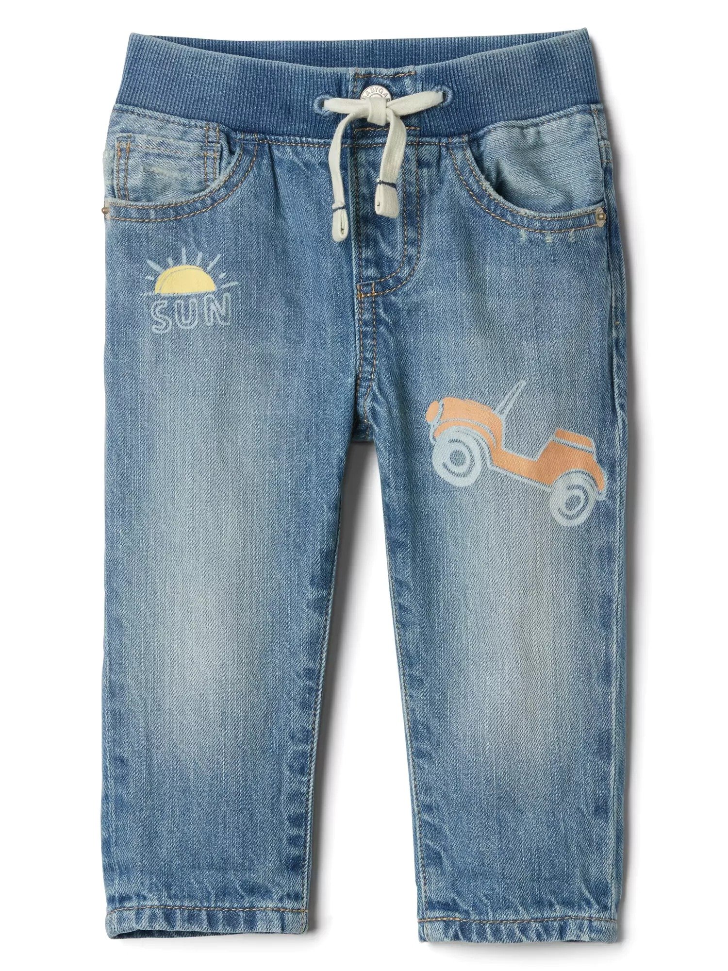 Grafik desenli easy slim fit jean pantolon product image