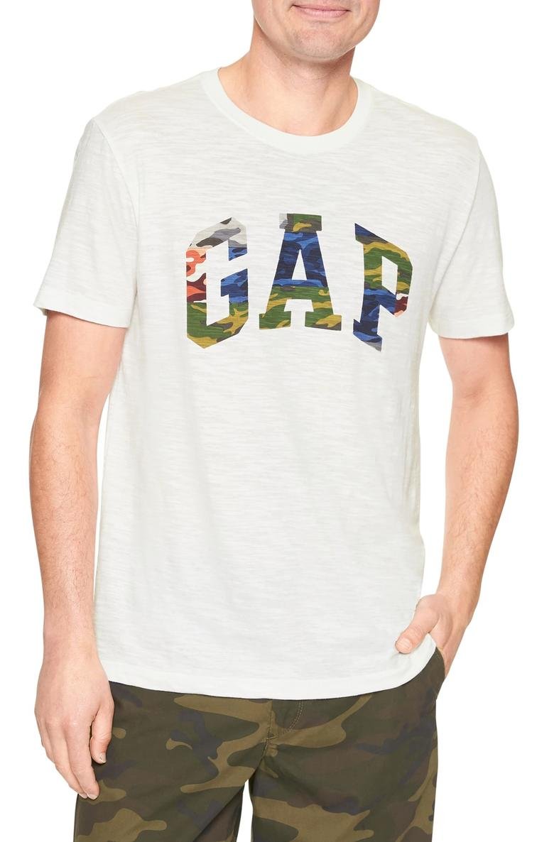  Logolu kamuflaj desenli kısa kollu -shirt