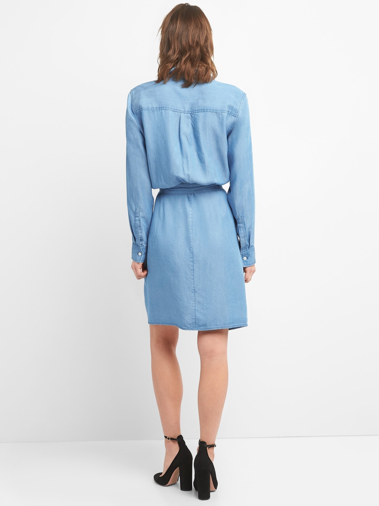 TENCEL™ uzun kollu gömlek elbise product image