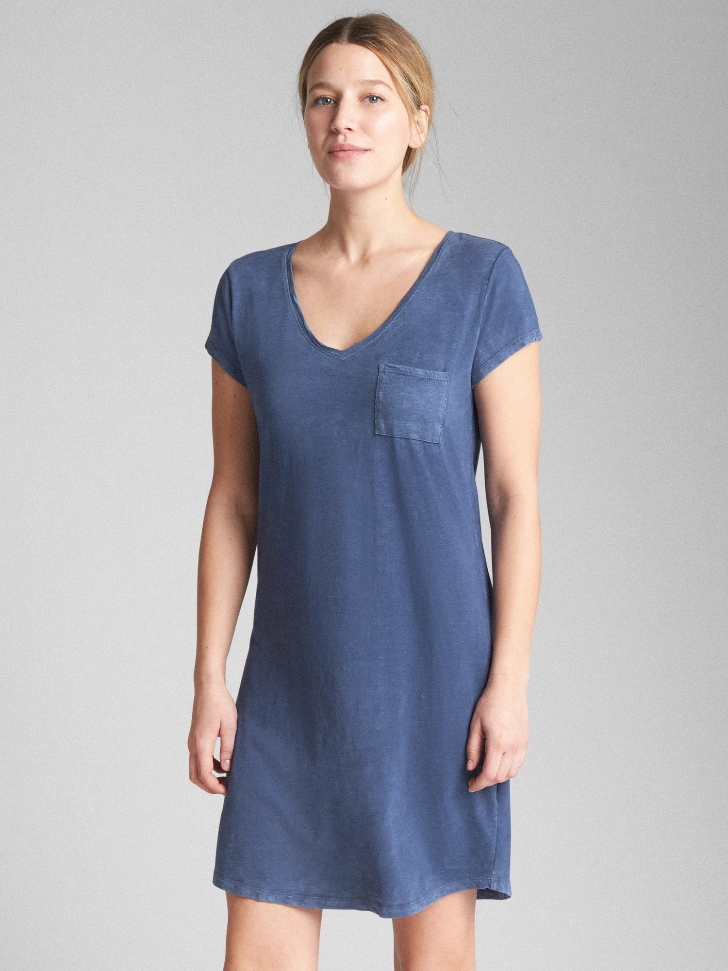 Kısa kollu cepli t-shirt elbise product image