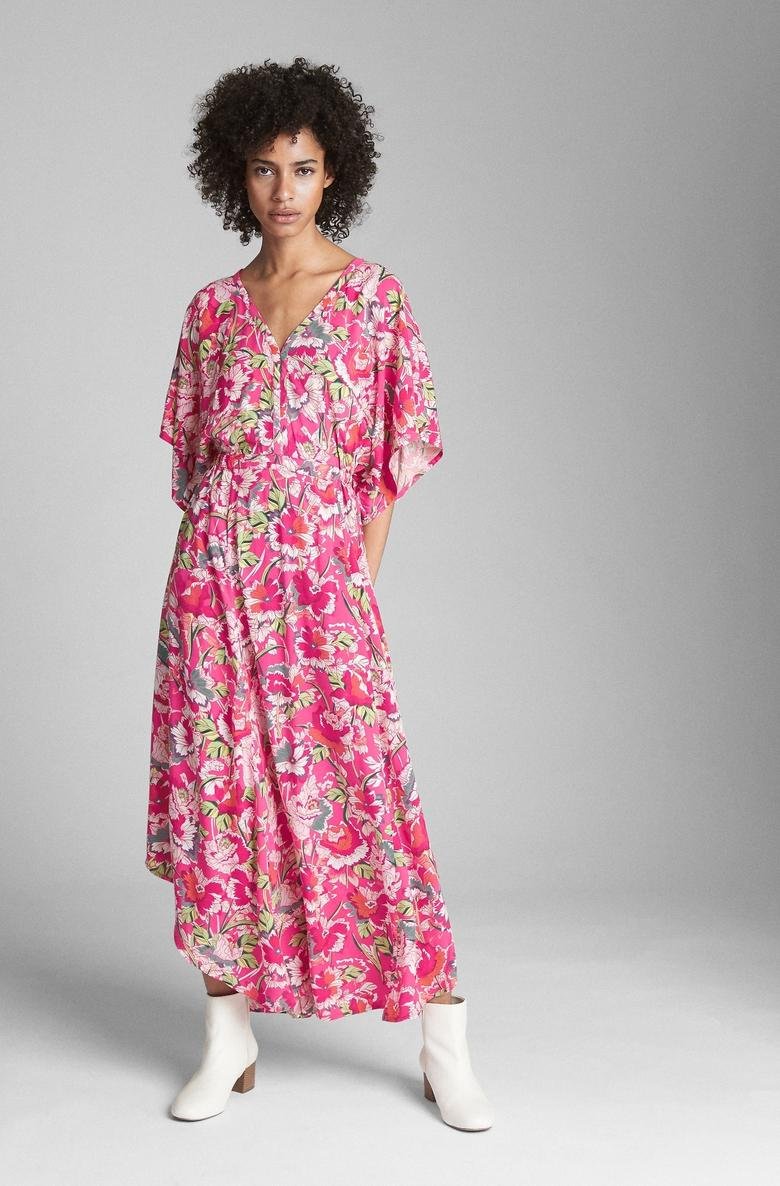  Kimono kollu maxi elbise