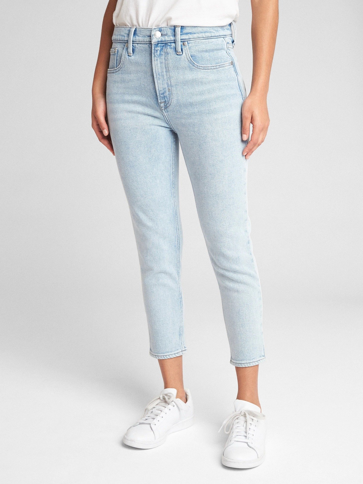 Super yüksek belli true skinny crop jean pantolon product image