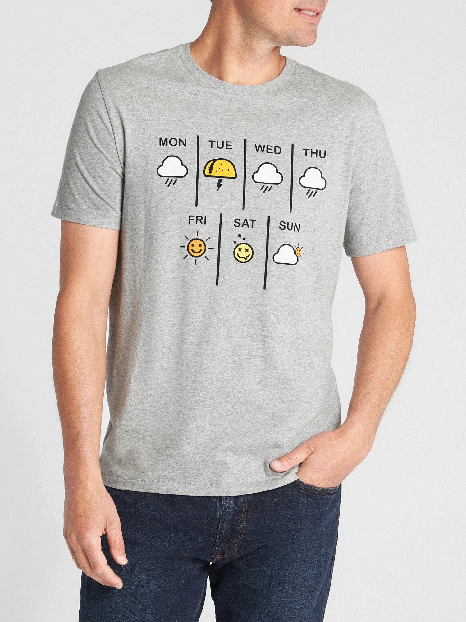 Baskılı sıfır yaka kısa kollu t-shirt product image