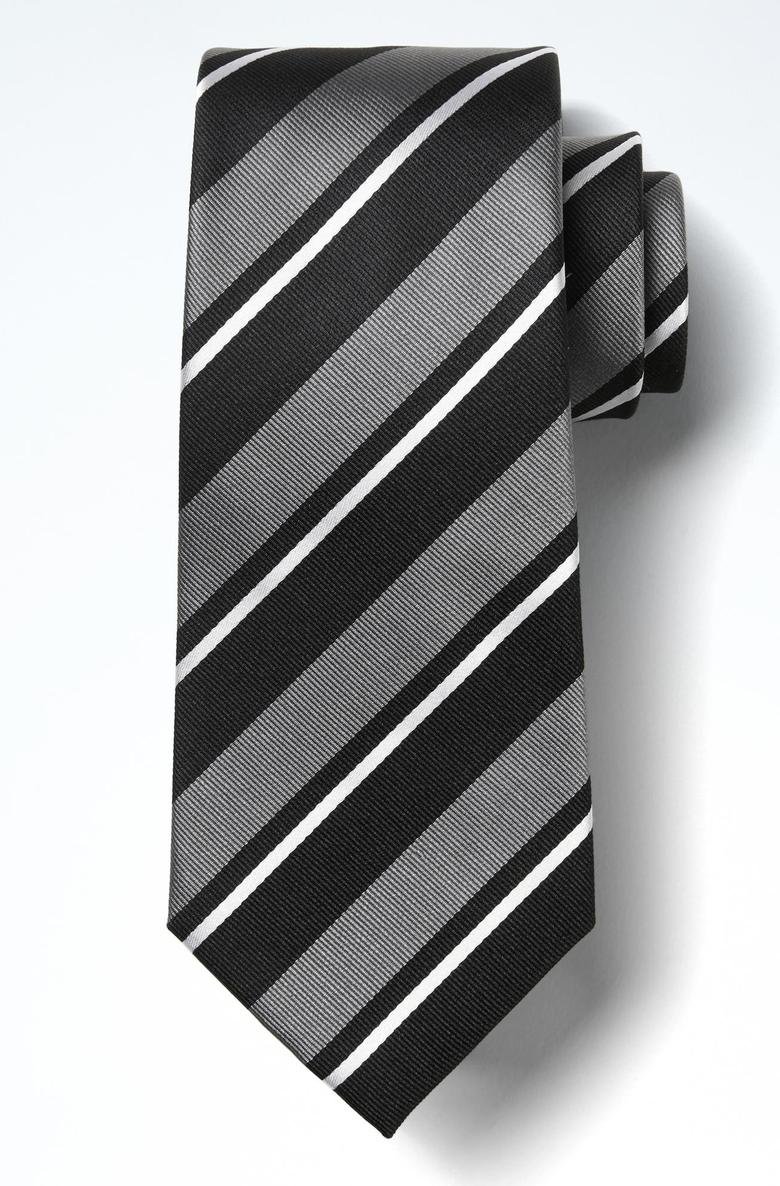  Çizgili ipek kravat