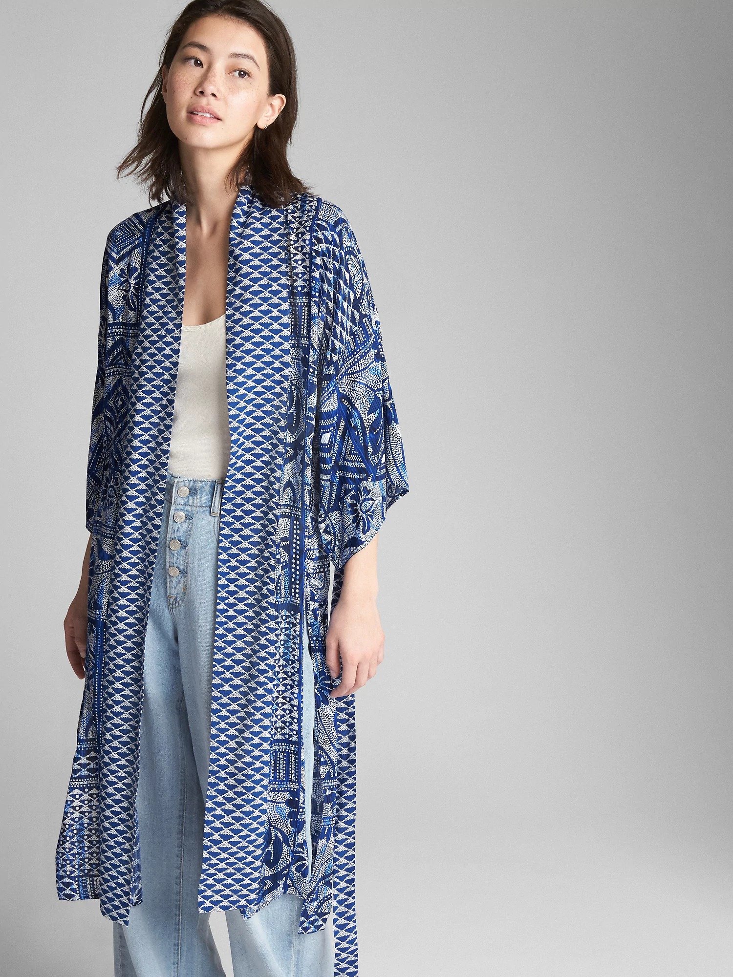 Desenli kimono kollu hırka product image