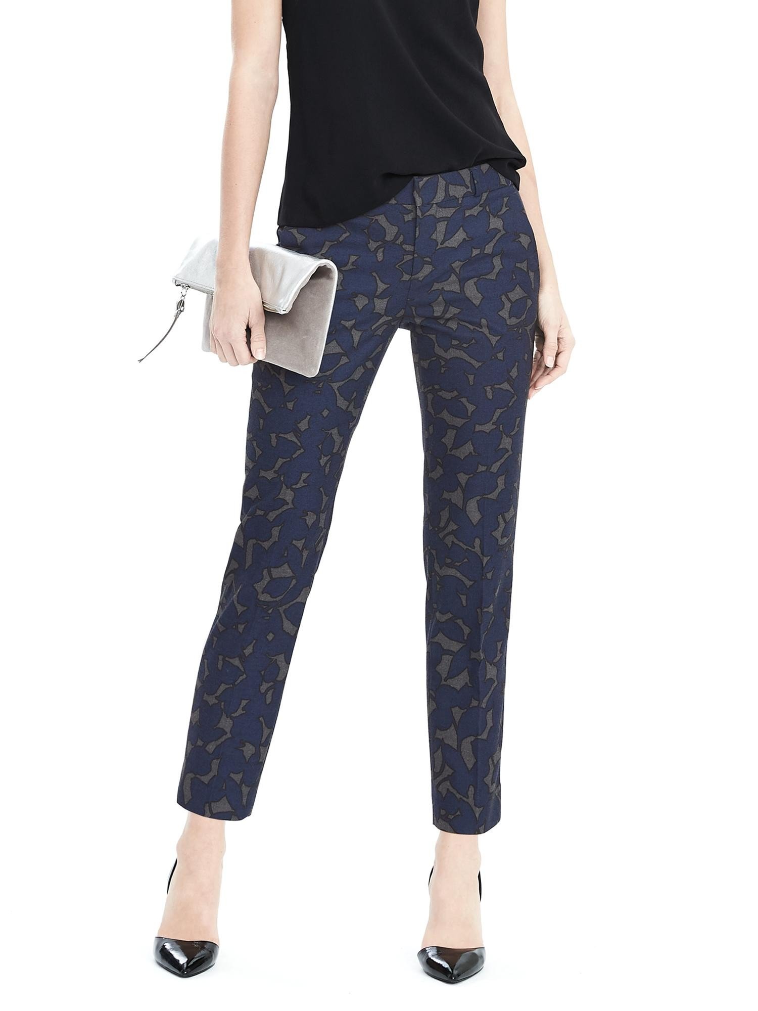 Avery-Fit yün karışımlı çiçek desenli pantolon product image