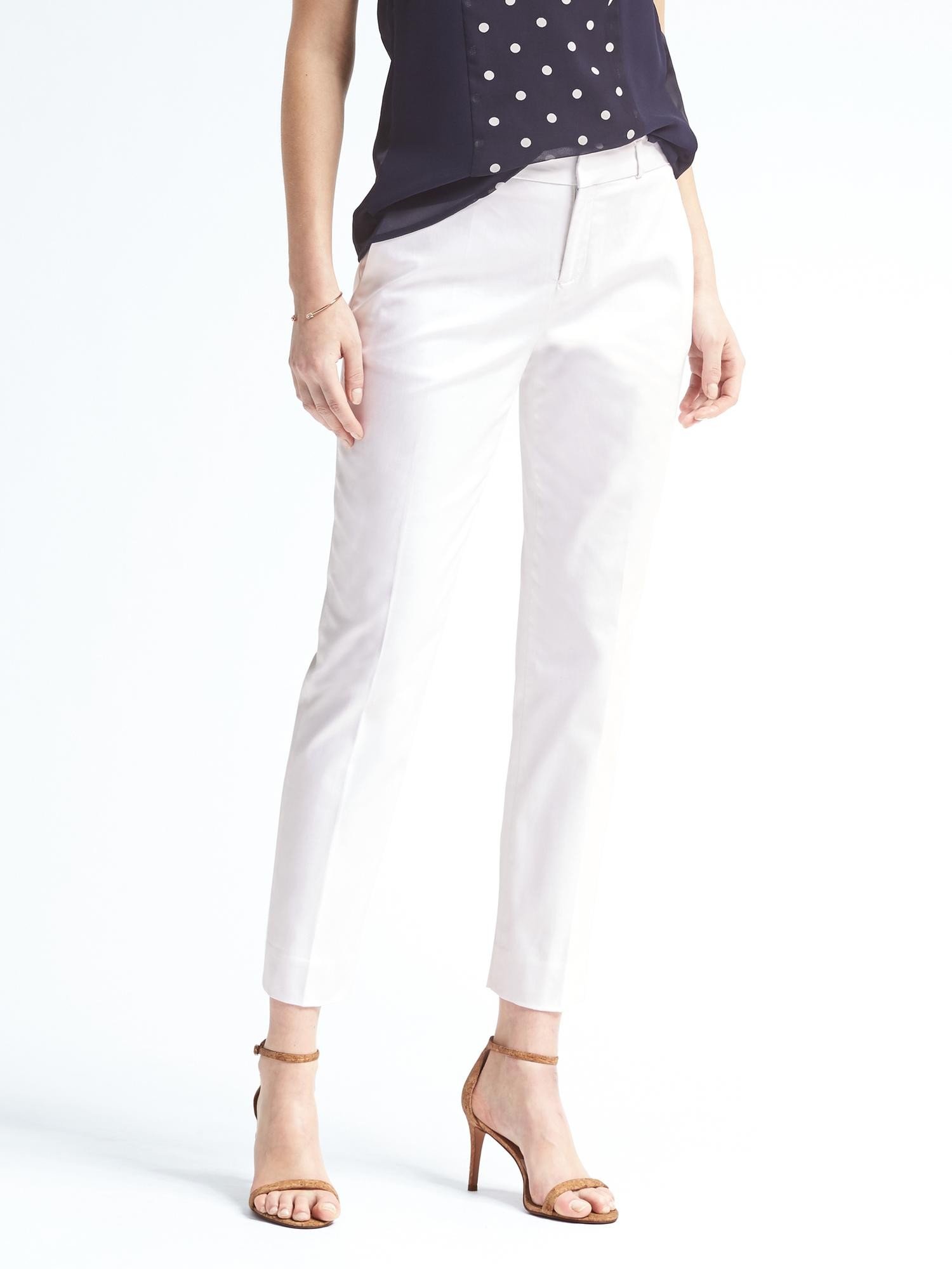 Avery-Fit beyaz bilekte biten pantolon product image