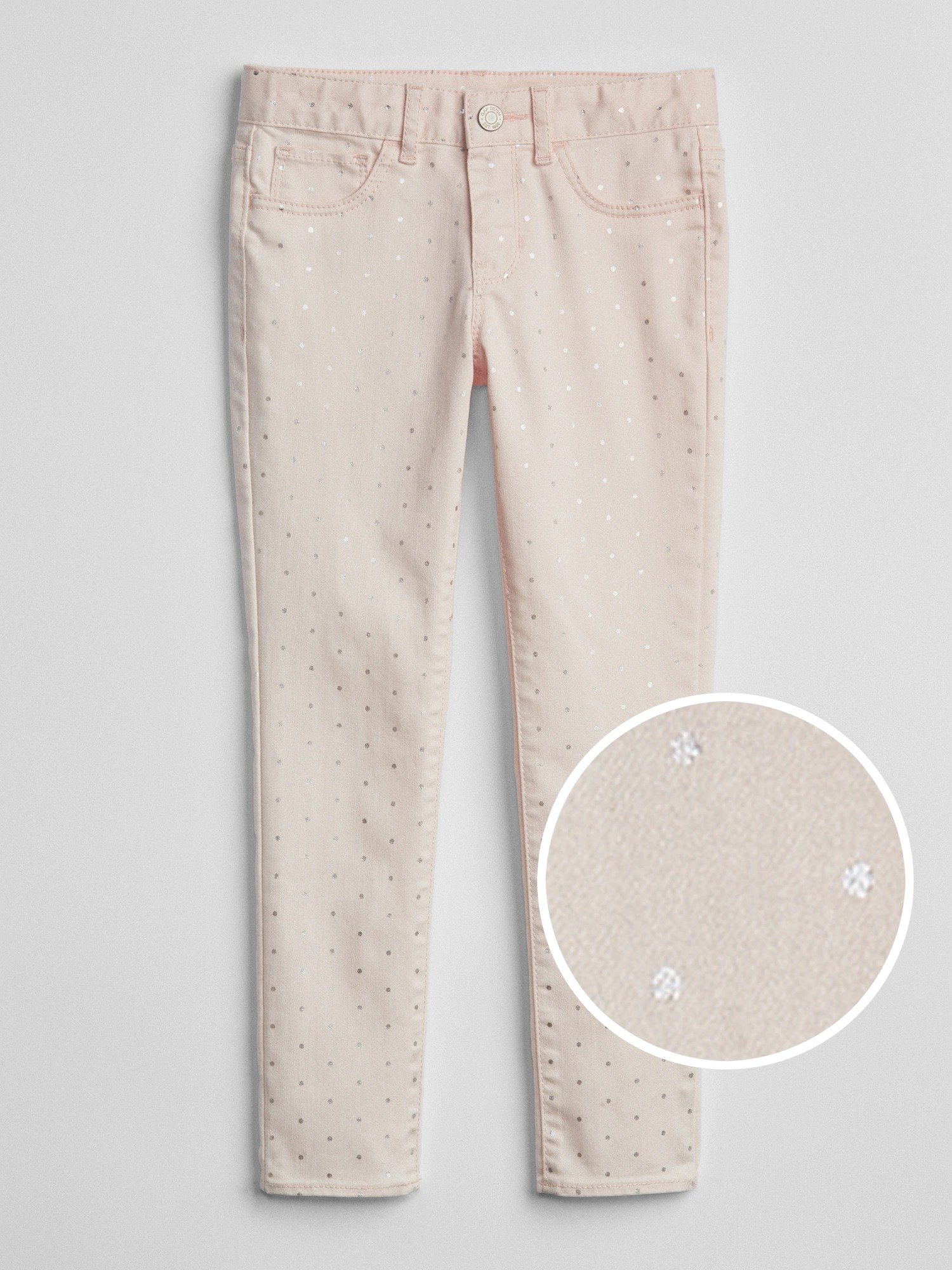 Metalik detaylı jean tayt pantolon product image