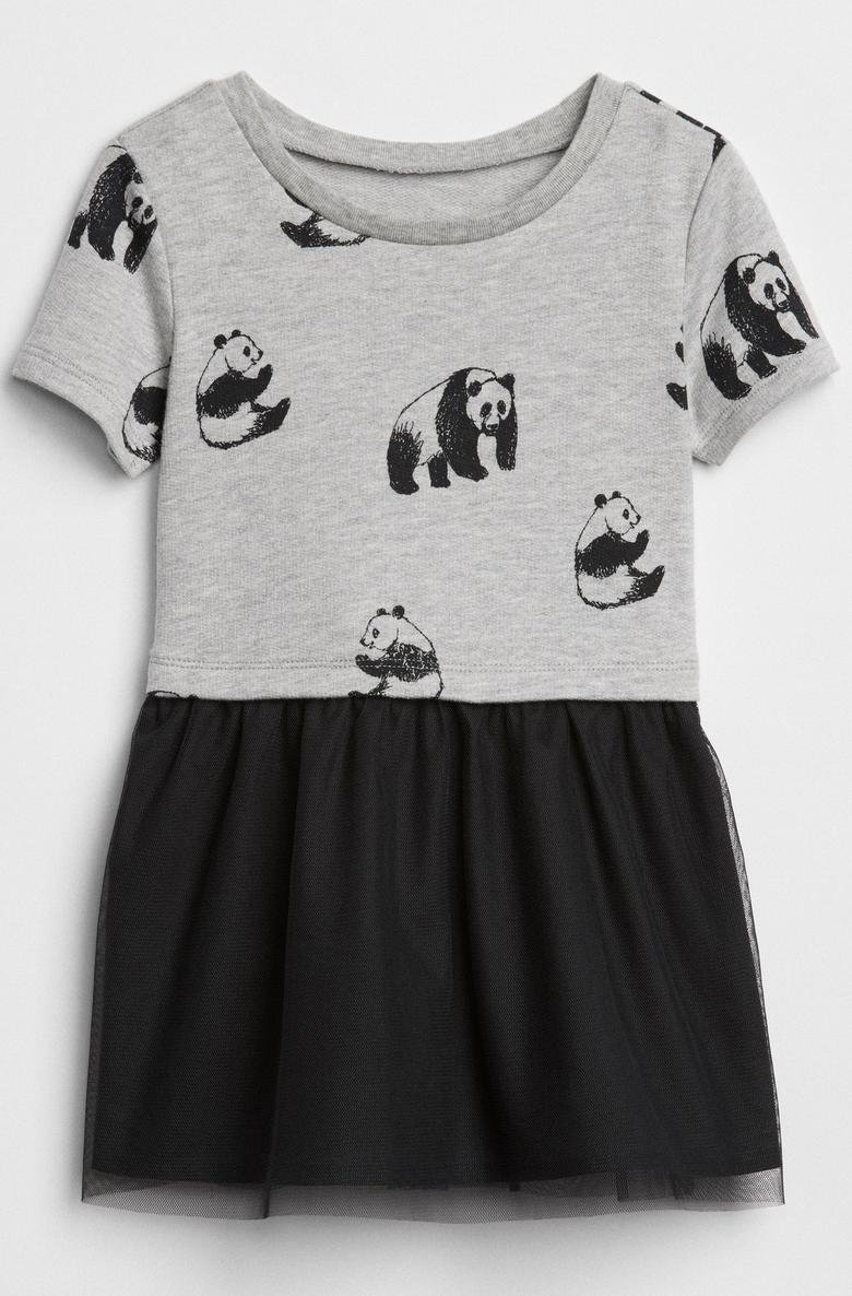  Panda Desenli Elbise