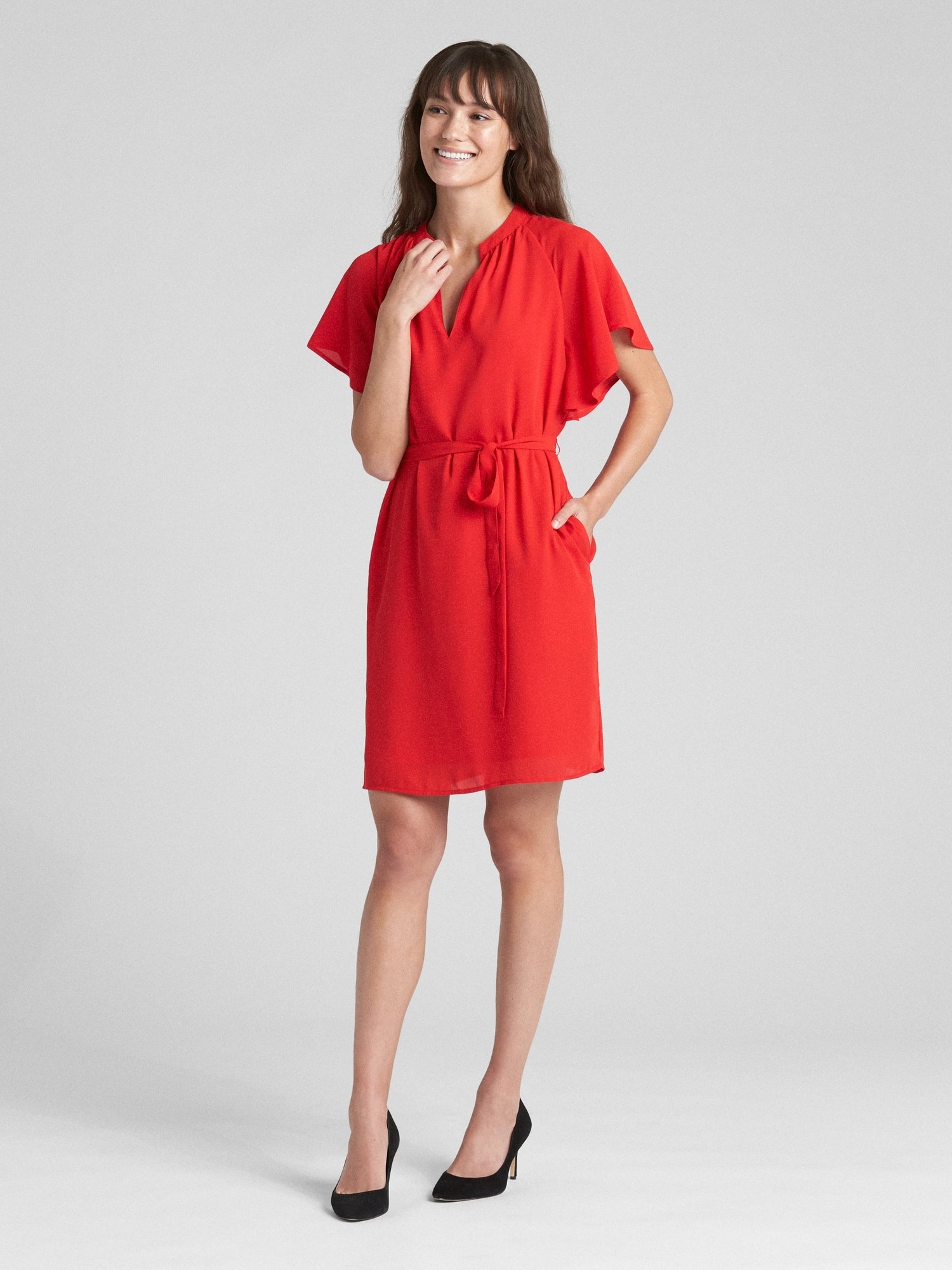 Kısa Kollu Kuşaklı Elbise product image