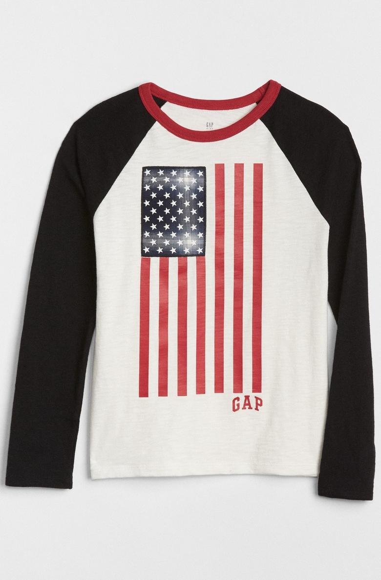  Gap Logo Baskılı Reglan Kollu T-Shirt