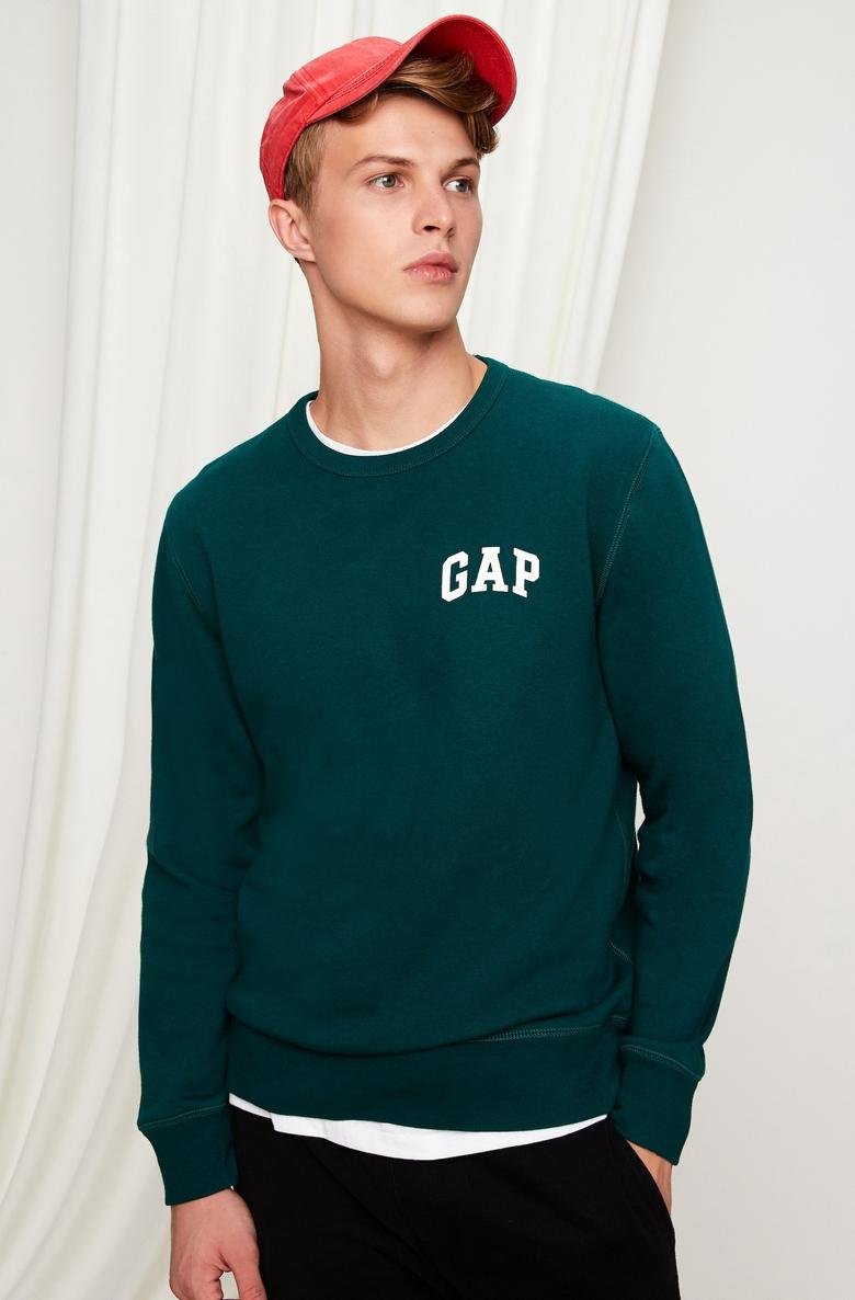 Önü ve Arkası Gap Logo Sıfır Yaka Sweatshirt