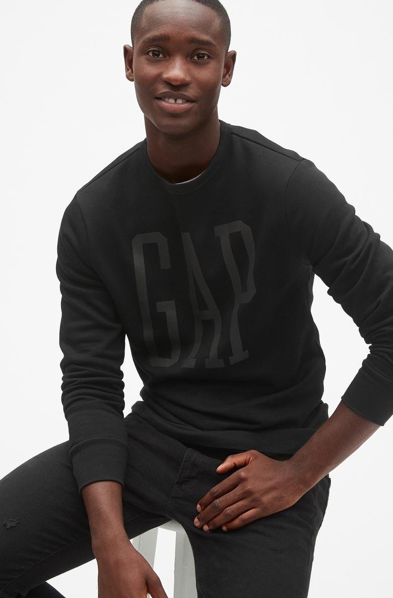  Erkek Gap Logo Sıfır Yaka Sweatshirt