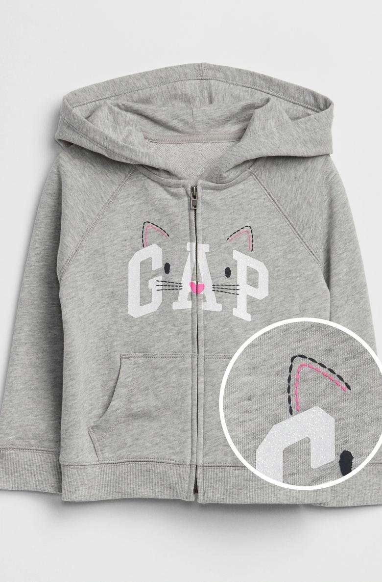  Kız Bebek Gap Logo Fermuarlı Sweatshirt