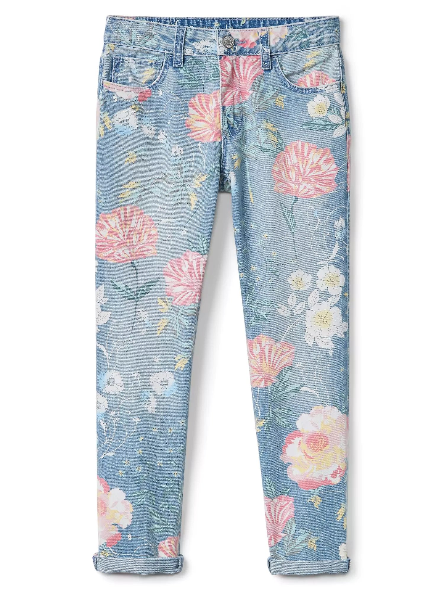 Girlfriend çiçek desenli jean pantolon product image