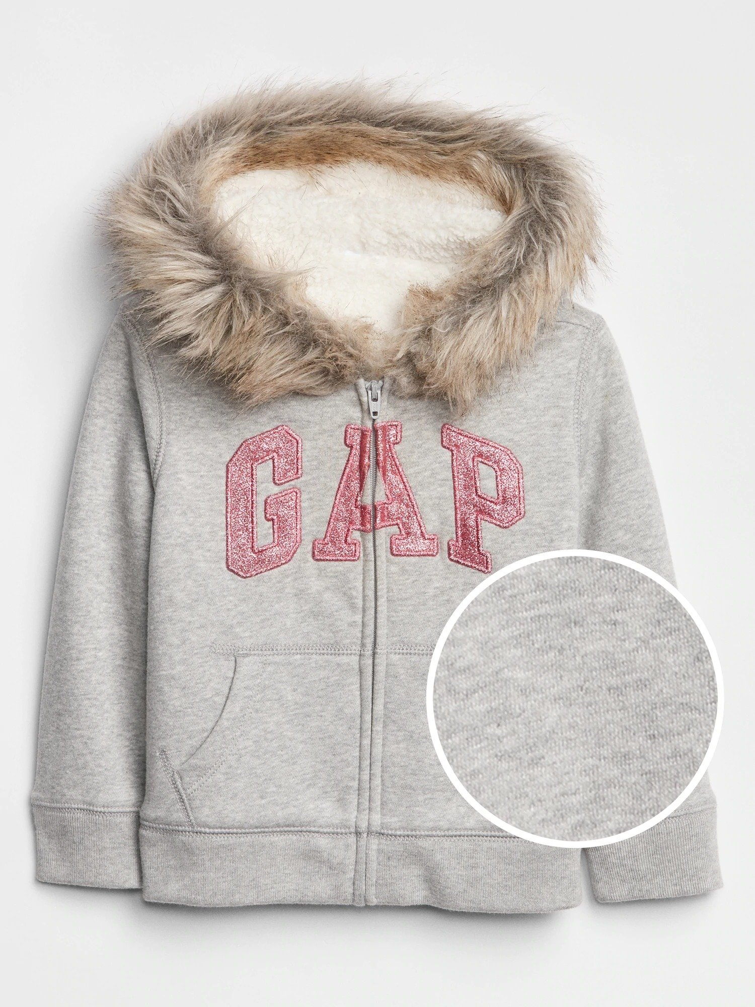 Gap Logo Suni Kürk Kapüşonlu Sweatshirt product image