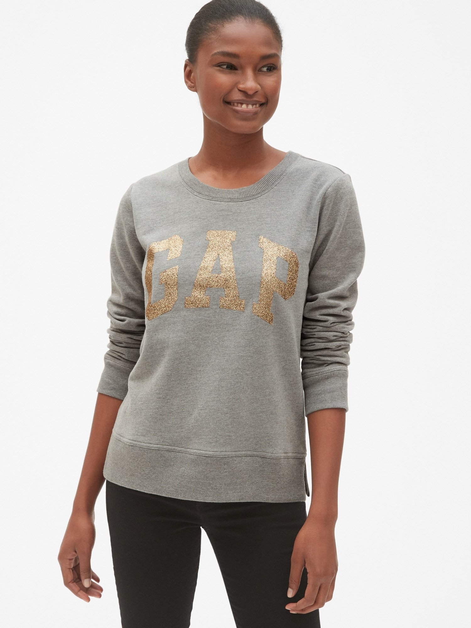 Pırıltılı Gap Logo Sıfır Yaka Sweatshirt product image