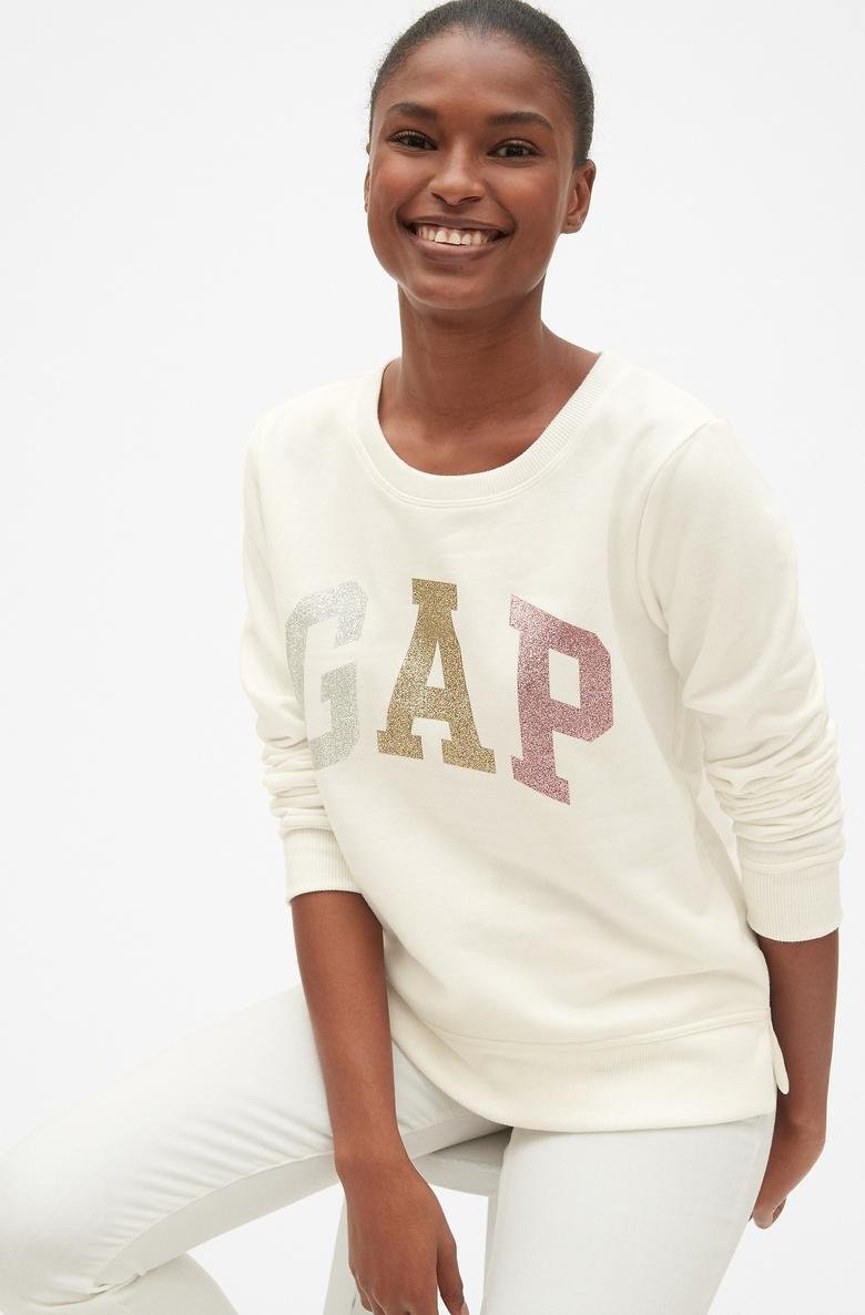  Pırıltılı Gap Logo Sıfır Yaka Sweatshirt