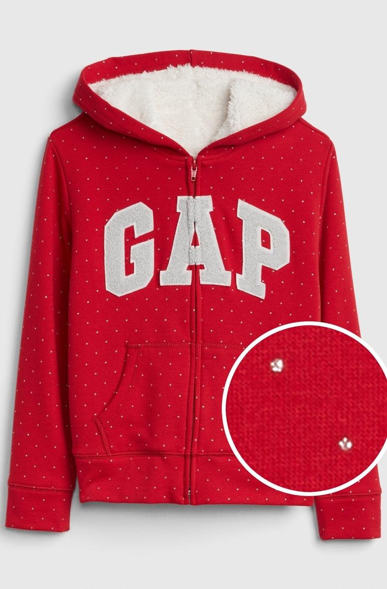  Gap Logo Puantiyeli Sharpa Astarlı Sweatshirt