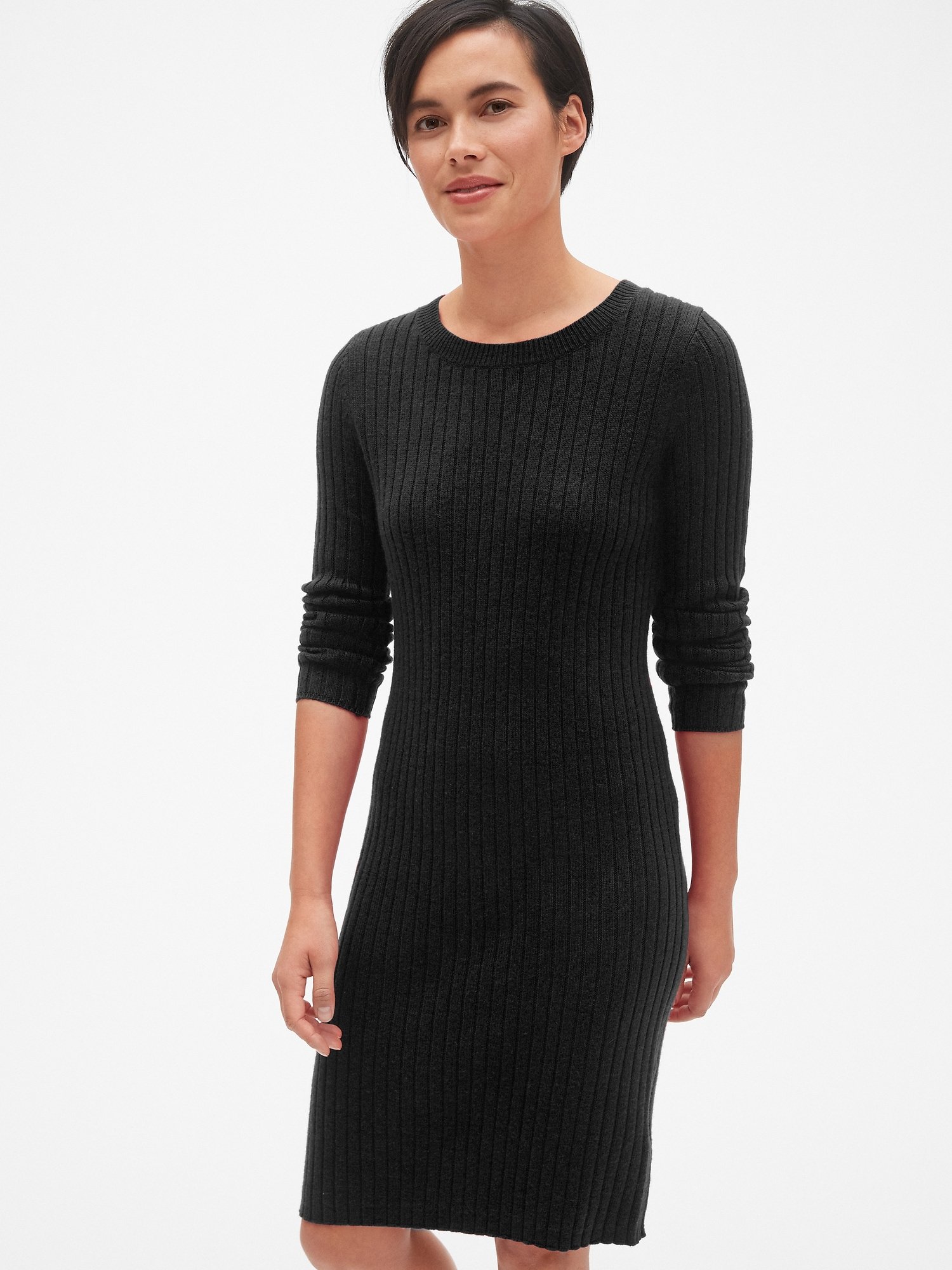 Yün Karışımlı Sıfır Yaka Kazak Elbise product image