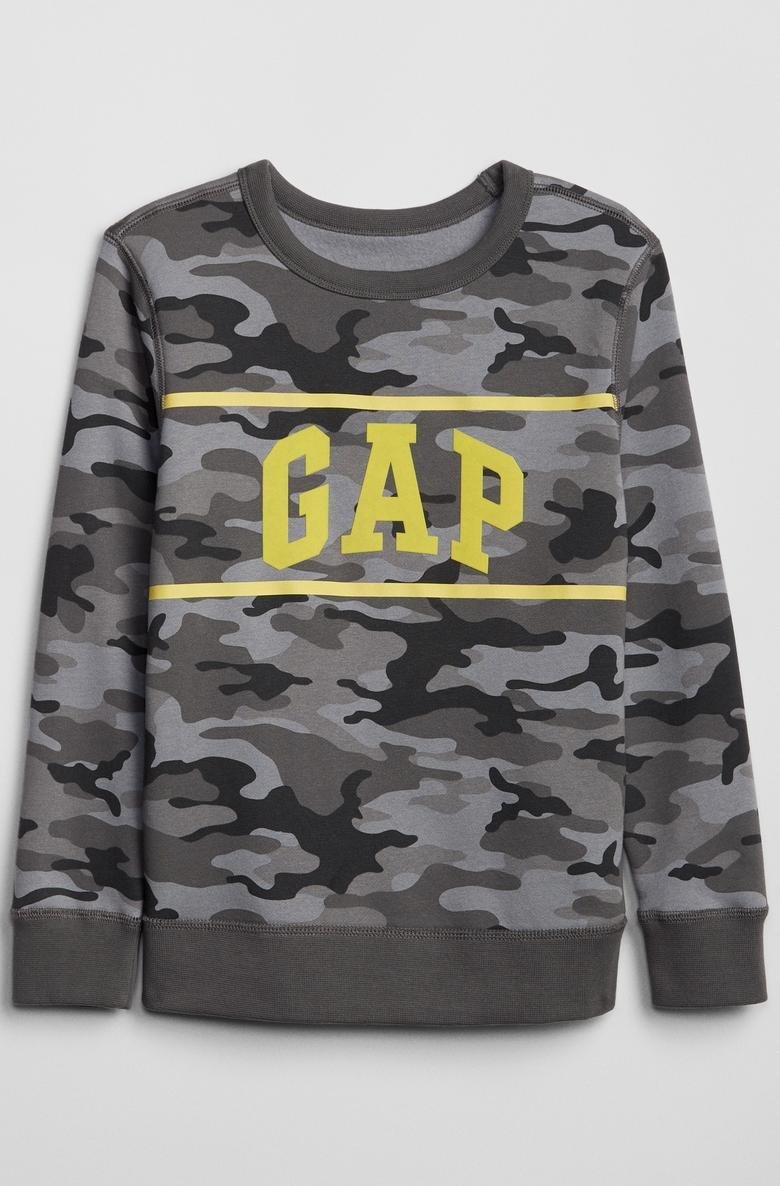  Gap Logo Kamuflaj Sweatshirt