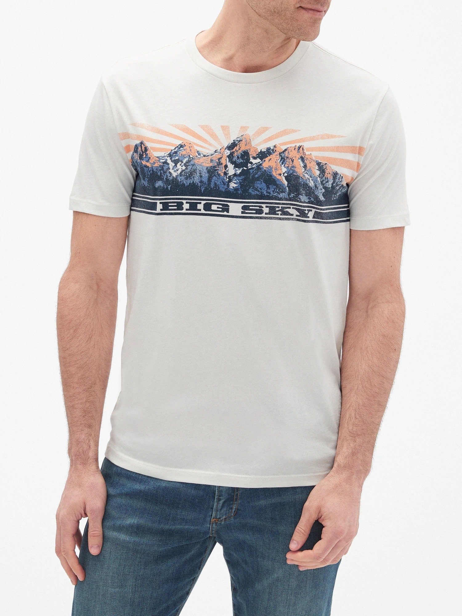 Big Sky Baskılı Sıfır Yaka Jarse T-Shirt product image