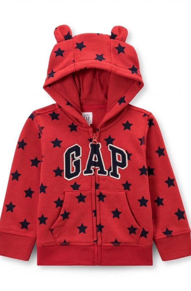  Yıldız Desenli Gap Logo Fermuarlı Sweatshirt