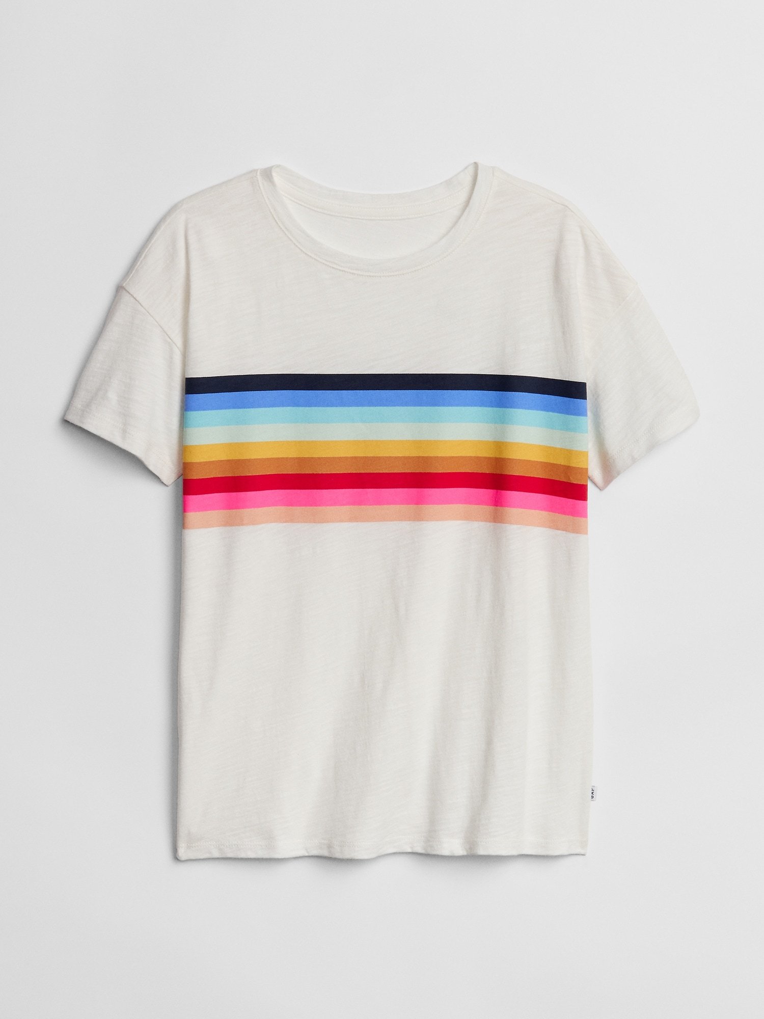Göğüste Çizgili Kısa Kollu T-Shirt product image