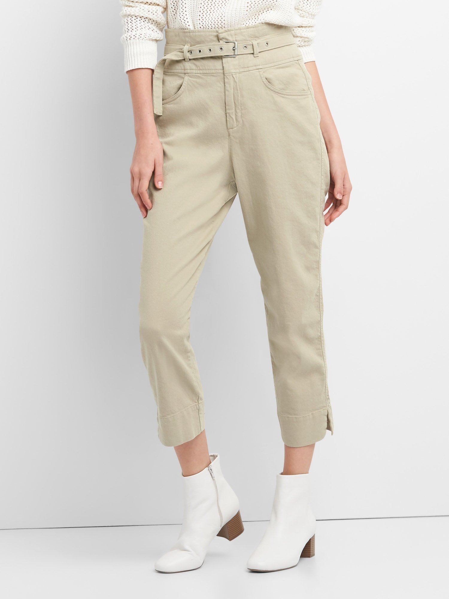 Yüksek Belli Kemerli Chino Pantolon product image