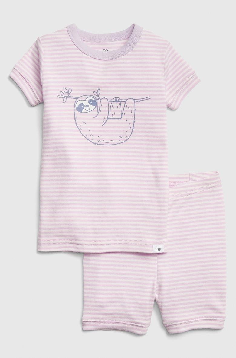  Grafik Çizgili Kısa Pijama Takımı