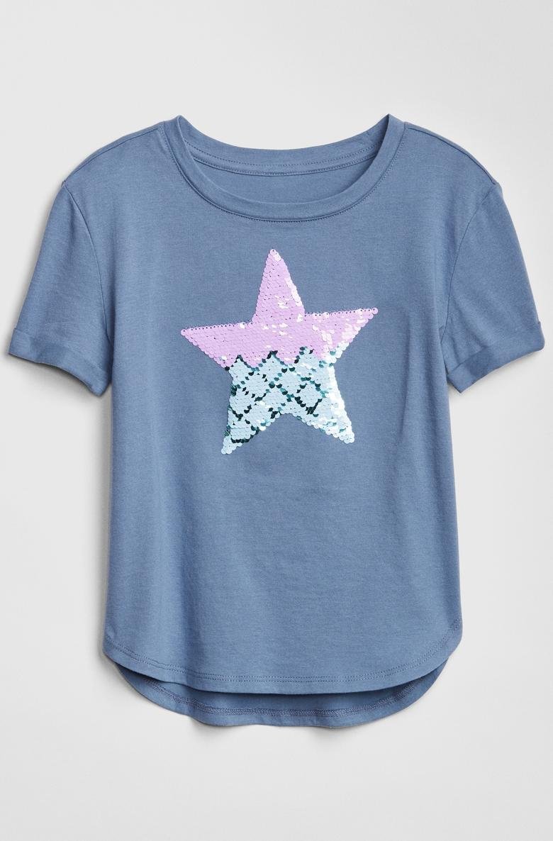  Kız Çocuk Pullu Grafik Baskılı T-Shirt