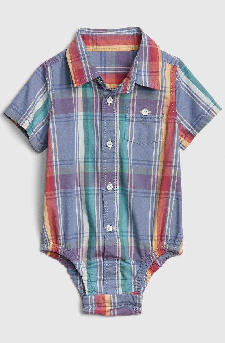  Erkek Bebek Kısa Kollu Gömlek Body