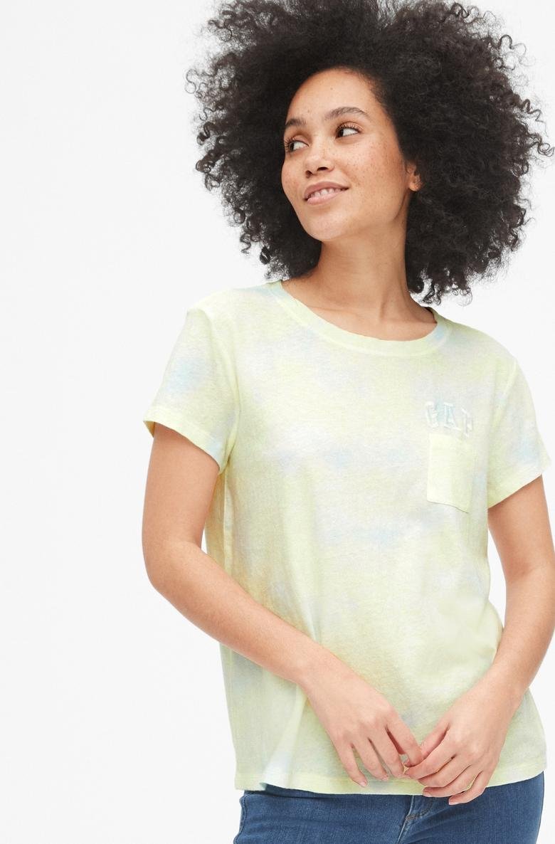  Kadın Gap Logo Tie-Dye Cepli T-Shirt