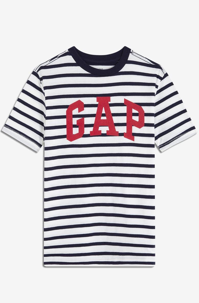  Erkek Çocuk Çizgili Gap Logo T-Shirt