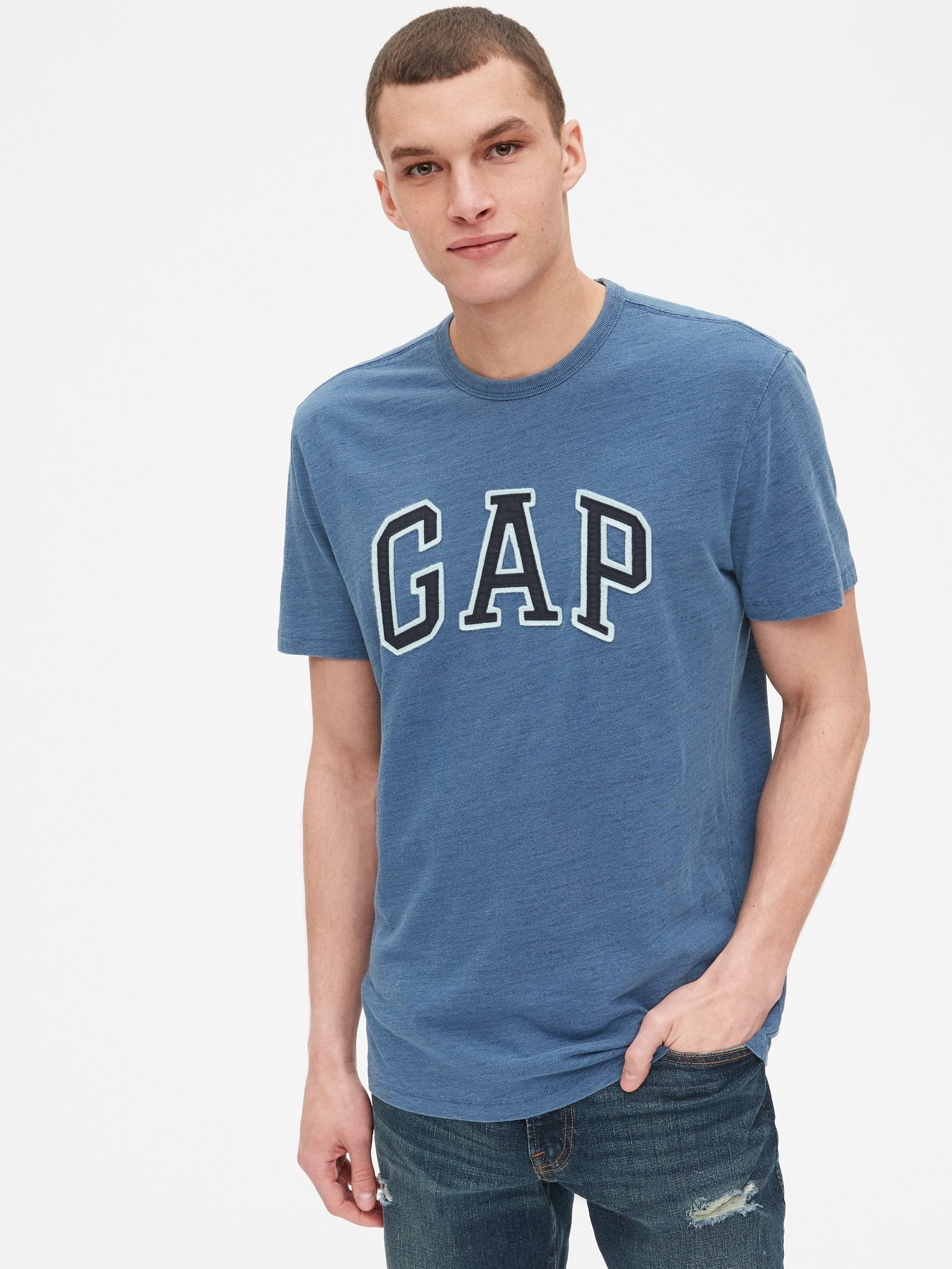 Erkek Gap Logo Indigo Bisiklet Yaka T-Shirt product image