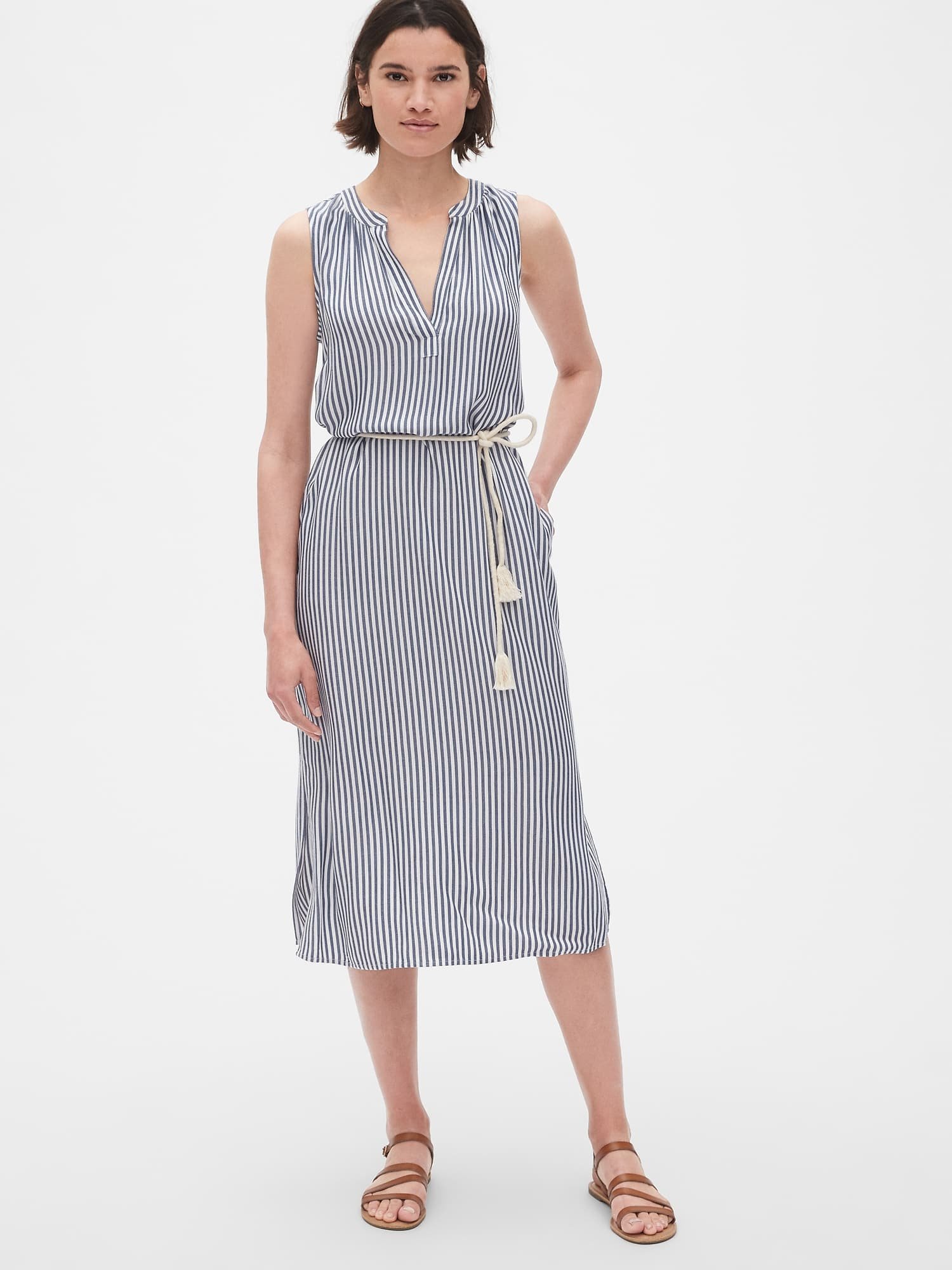 Kadın Çizgili Midi Elbise product image