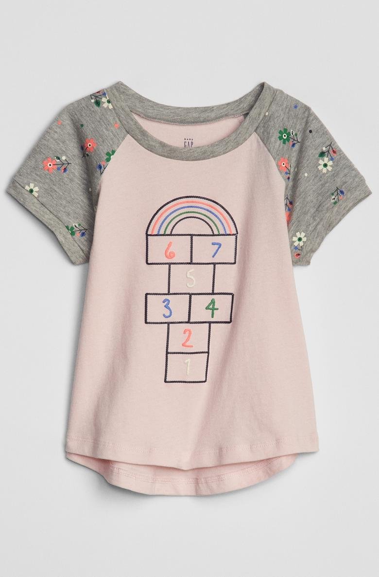  Kız Bebek Grafik Kısa Kollu T-Shirt